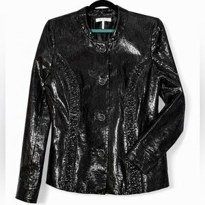 Black Patent Leather Blazer Large